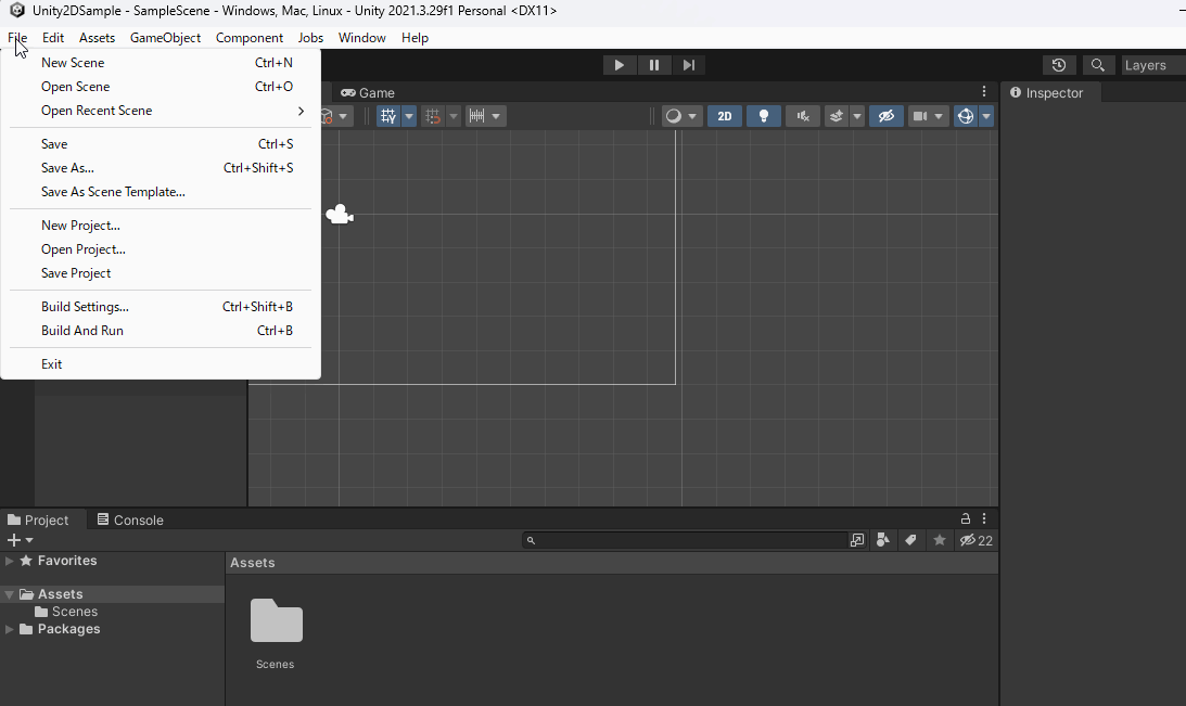 Unityのエディタ画像